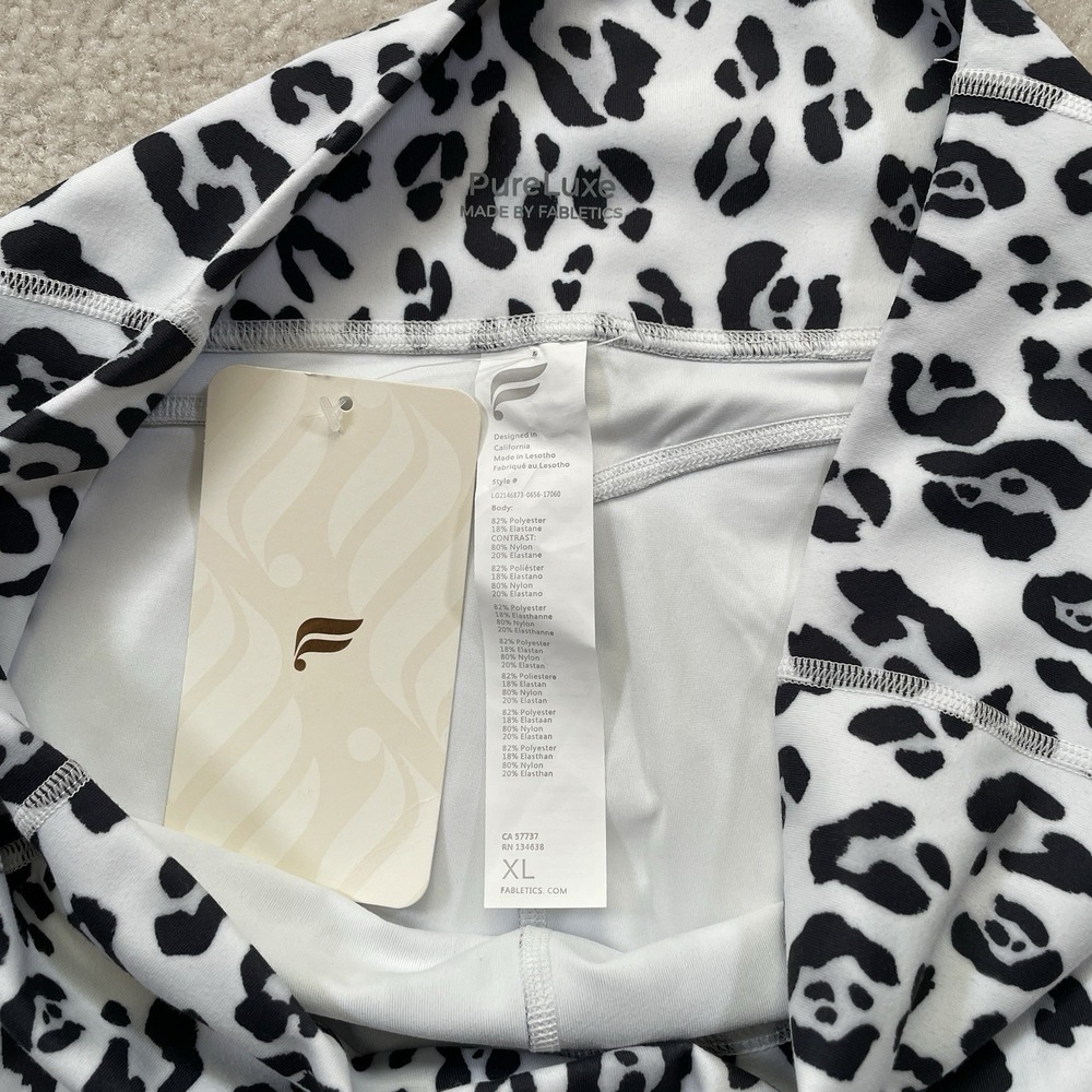 NWT Fabletics PureLuxe Oasis High Waist Leggings Womens XL (12-14) White Black - Picture 10 of 11